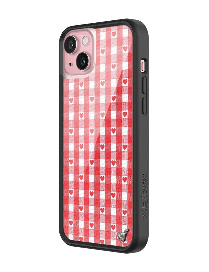Red Gingham Hearts iPhone Case from Wildflower Cases