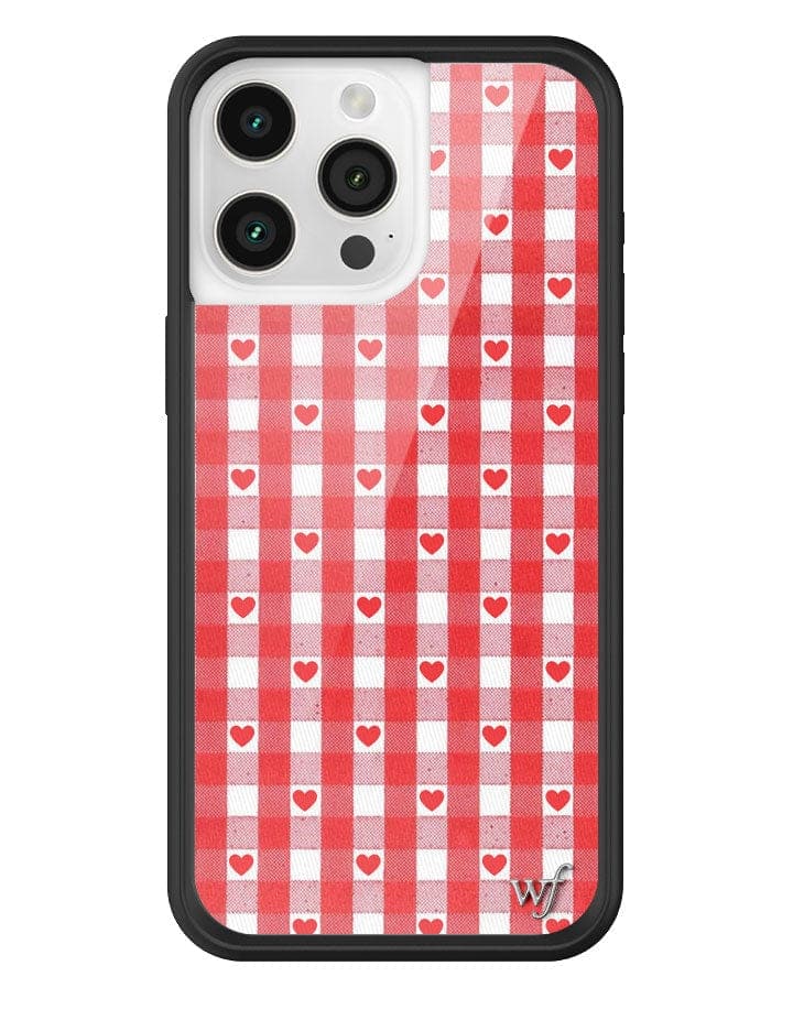 Red Gingham Hearts iPhone Case from Wildflower Cases