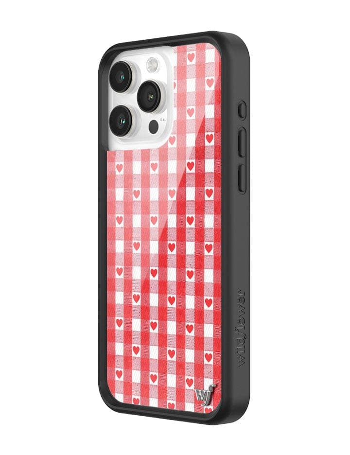 Red Gingham Hearts iPhone Case from Wildflower Cases