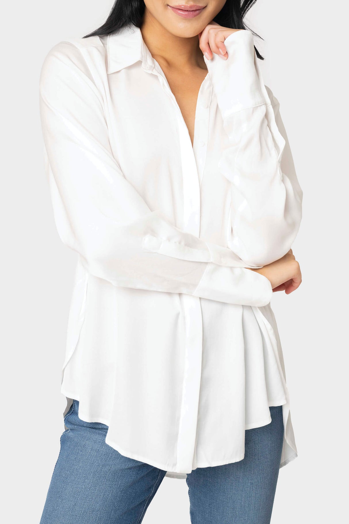 Button Front Shirt Blouse from Gibsonlook