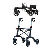 Foldable Wheeled Walker with Backrest and Bag - Adjustable Height, Lightweight, and Sturdy Design for Enhanced Mobility Support from Pursonic