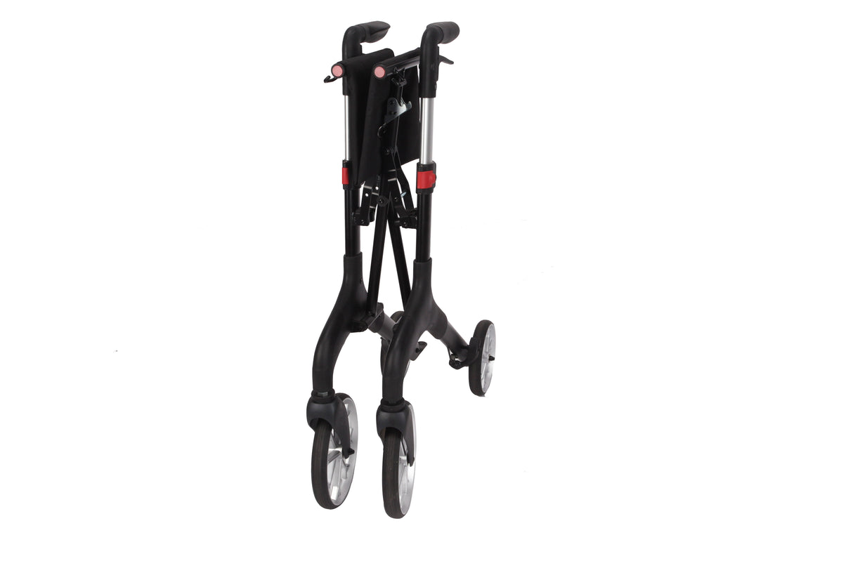 Foldable Wheeled Walker with Adjustable Height, 9-Inch Front and 8-Inch Rear Wheels, 300 lb Capacity from Pursonic