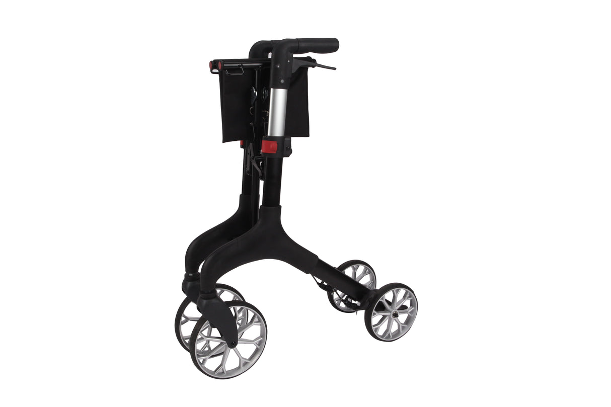 Foldable Wheeled Walker with Adjustable Height, 9-Inch Front and 8-Inch Rear Wheels, 300 lb Capacity from Pursonic