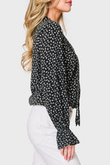 Long Sleeve Surplice Blouse With Ruffle Sleeve from Gibsonlook