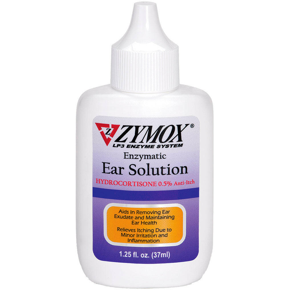 Zymox Ear Solution with 0.5% Hydrocortisone for Dogs & Cats (1.25 oz) from HardyPaw