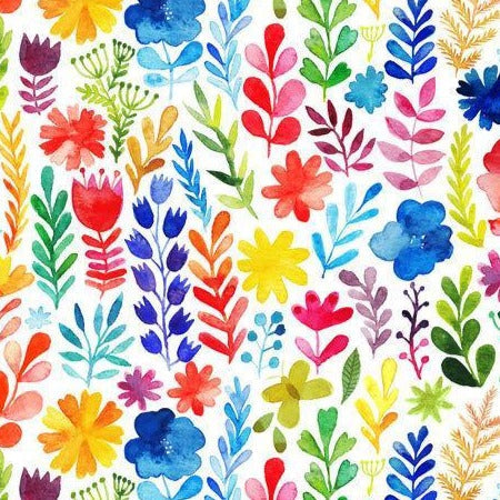 Rainbow Watercolor Floral Splash Mat - A Waterproof Catch-All for Highchair Spills and More! from BapronBaby