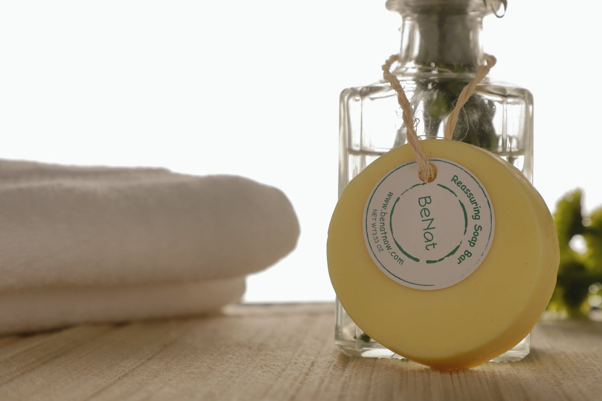 Reassuring Soap Bar. Wheat, Olive, and Almond Oil. from BeNat