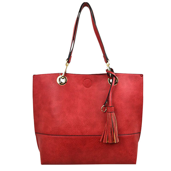 2-in-1 Women's Faux Leather Tote Shoulder Handbag  from Madeline Love