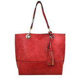 2-in-1 Women's Faux Leather Tote Shoulder Handbag  from Madeline Love
