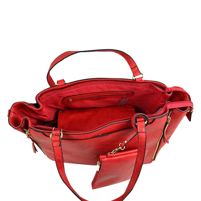 3 in 1 Side Zipper Women's Tote Handbag set  from Madeline Love