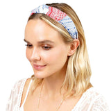 Aztec Patterned Burnout Knot Headband from Madeline Love