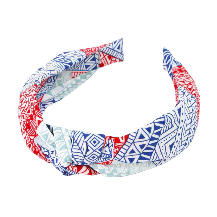 Aztec Patterned Burnout Knot Headband from Madeline Love