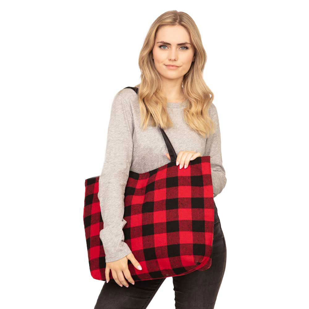 Buffalo Plaid Check Tote Bag  from Madeline Love