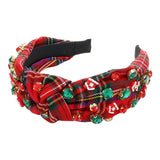 Christmas House Stone Knot Burnout Check Patterned Headband from Madeline Love