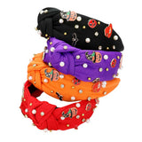 Enamel Halloween Charm Stone Cluster Embellished  Headband  from Madeline Love