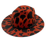 Faux Leather Band Cattle Patterned Panama Hat from Madeline Love
