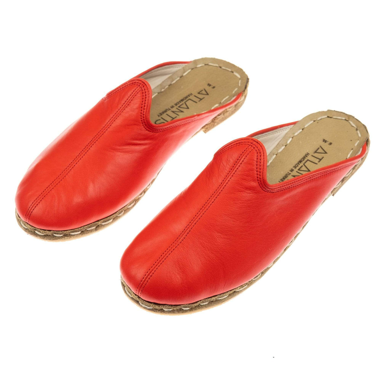 Women's Red Slippers from Atlantis Handmade Shoes