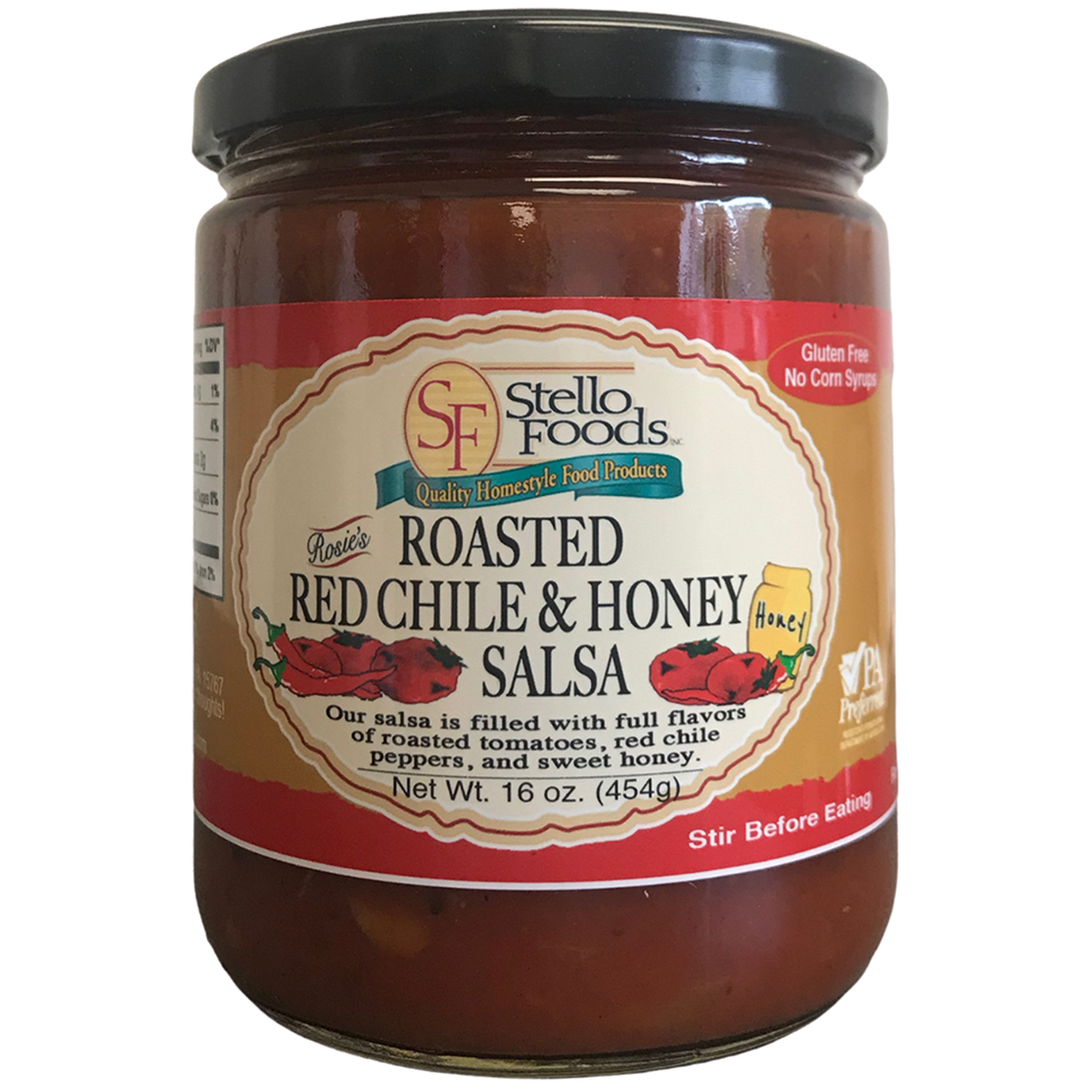 Stello Foods - Rosie's Roasted Red Chile & Honey Salsa 16 oz from Stello Foods