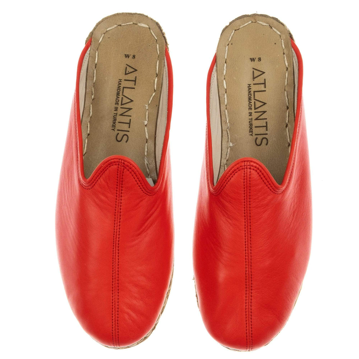 Women's Red Slippers from Atlantis Handmade Shoes