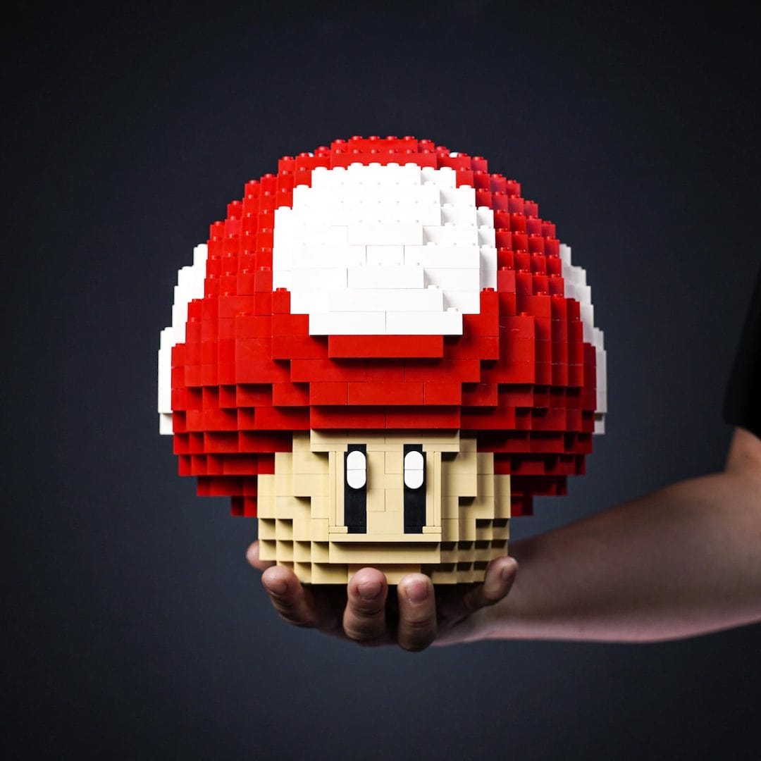 Life-Sized Red Mushroom from Bricker Builds