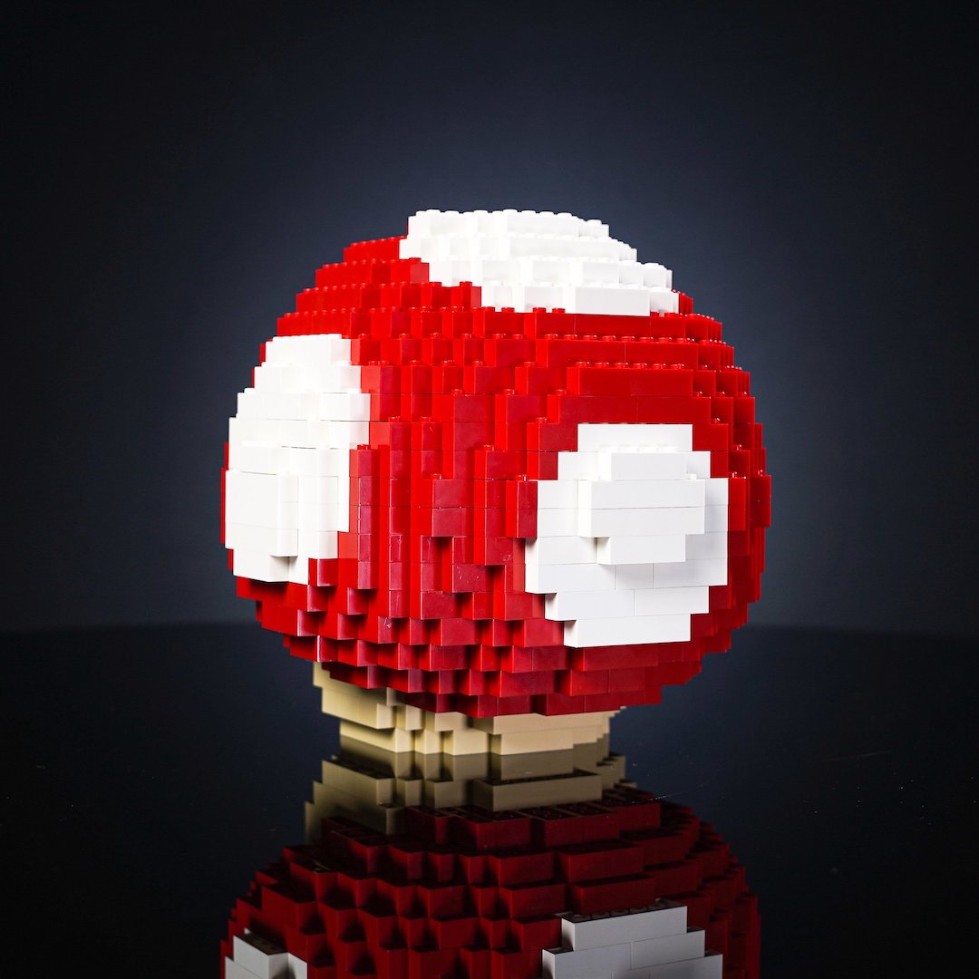 Life-Sized Red Mushroom from Bricker Builds