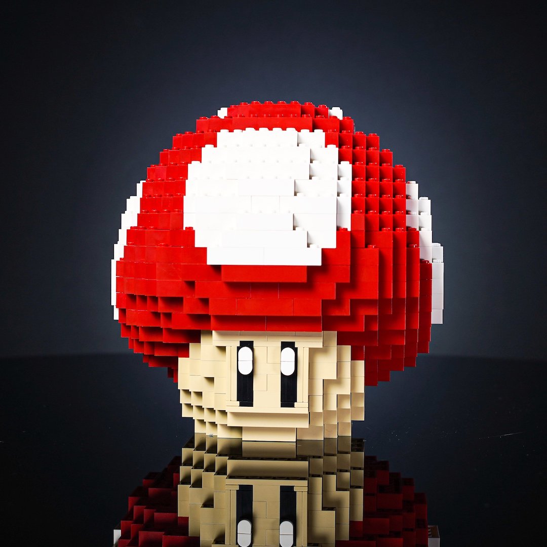 Life-Sized Red Mushroom from Bricker Builds