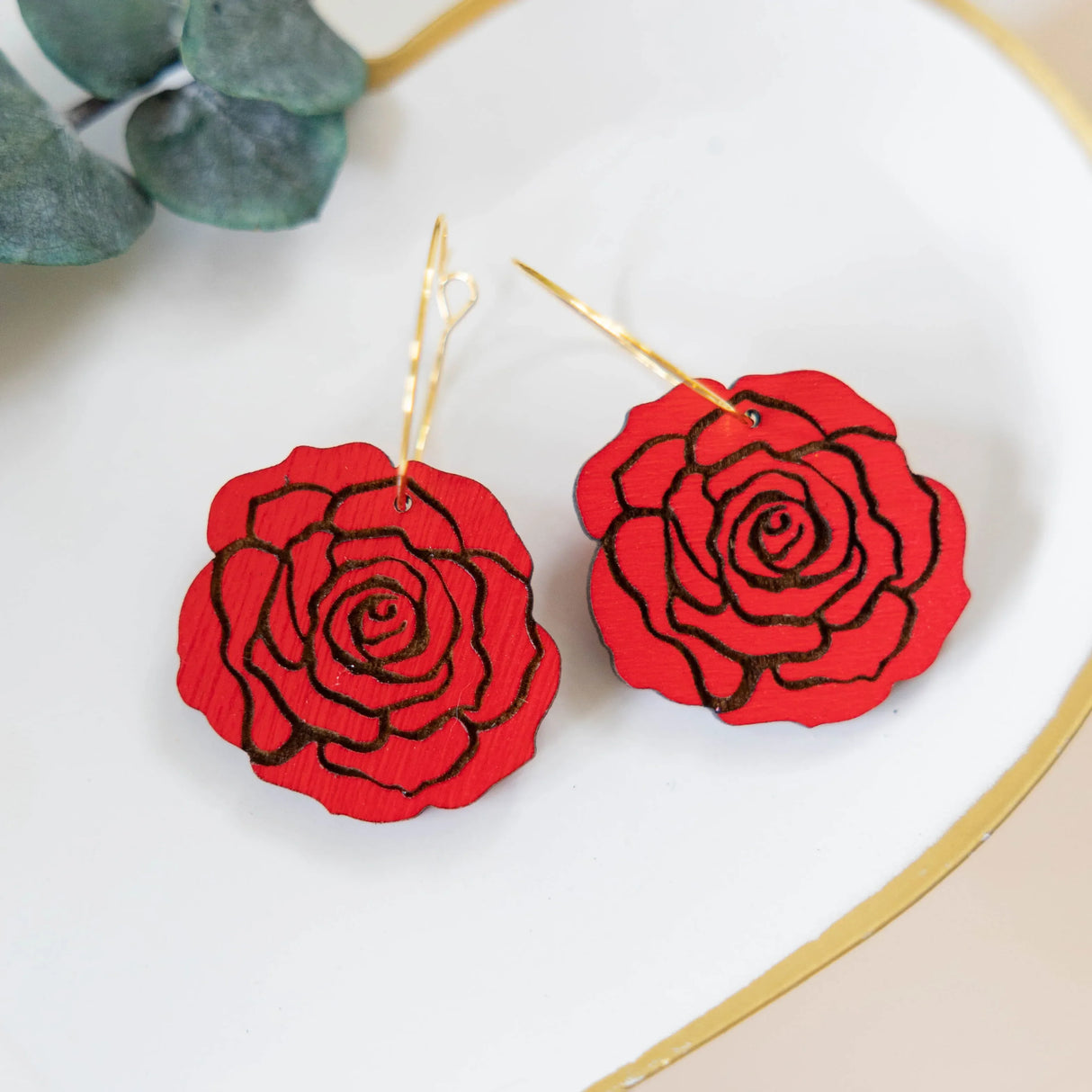 Red Rose Hoops from LE CHIC MIAMI