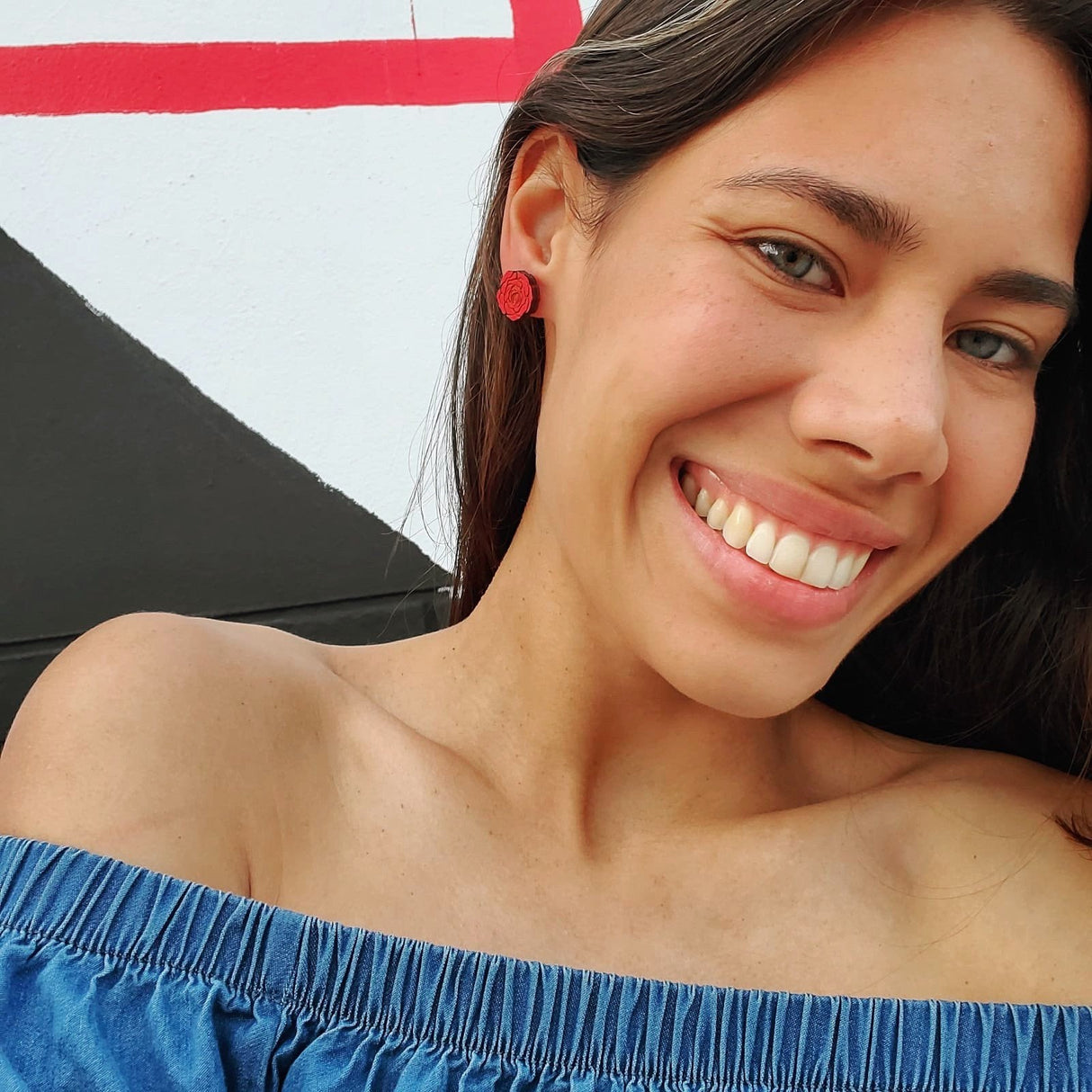 Red Rose Studs from LE CHIC MIAMI