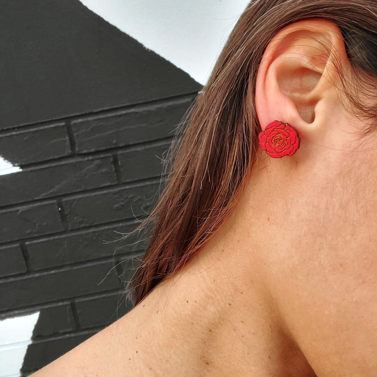 Red Rose Studs from LE CHIC MIAMI