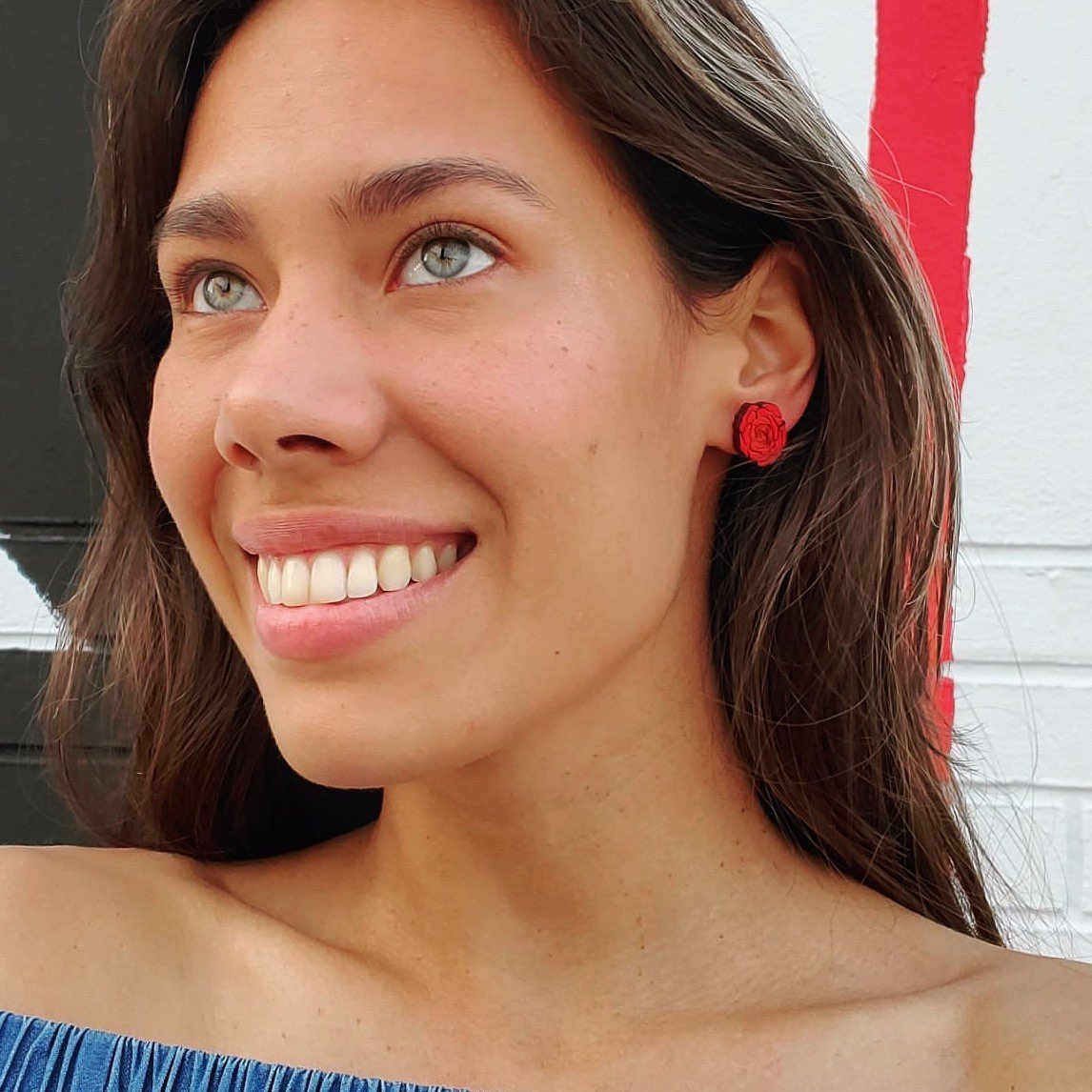 Red Rose Studs from LE CHIC MIAMI