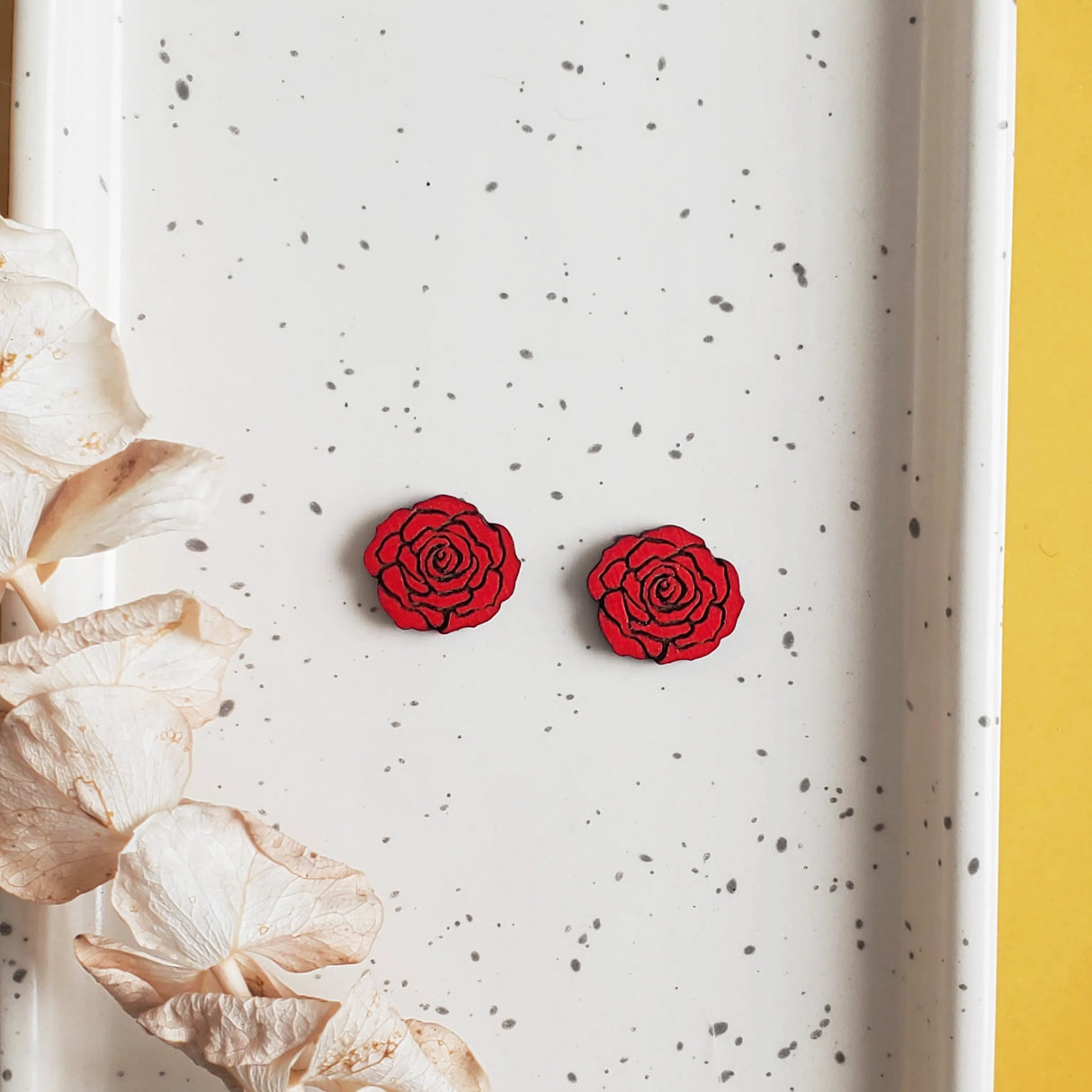 Red Rose Studs from LE CHIC MIAMI