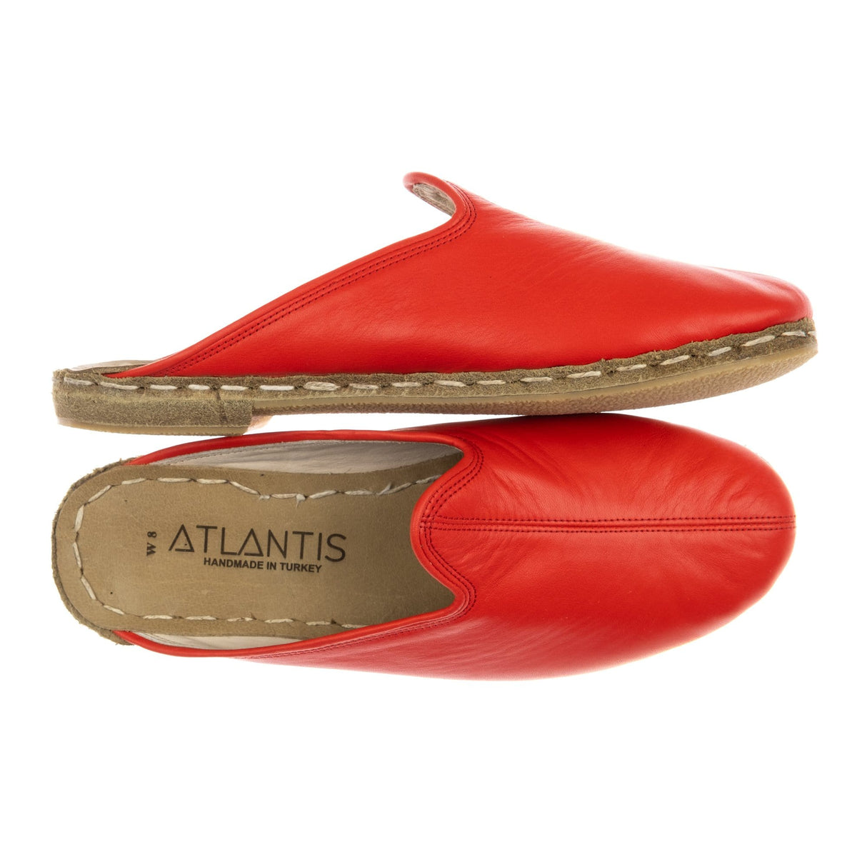 Women's Red Slippers from Atlantis Handmade Shoes