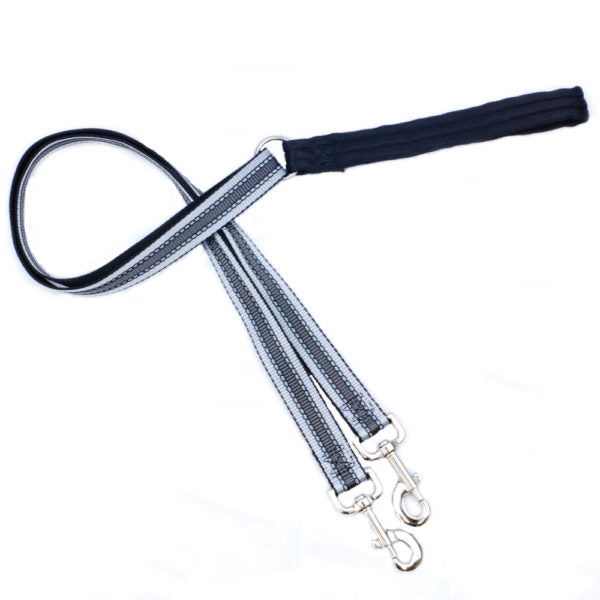 Reflective Black Double Connection Leash from 2 Hounds Design