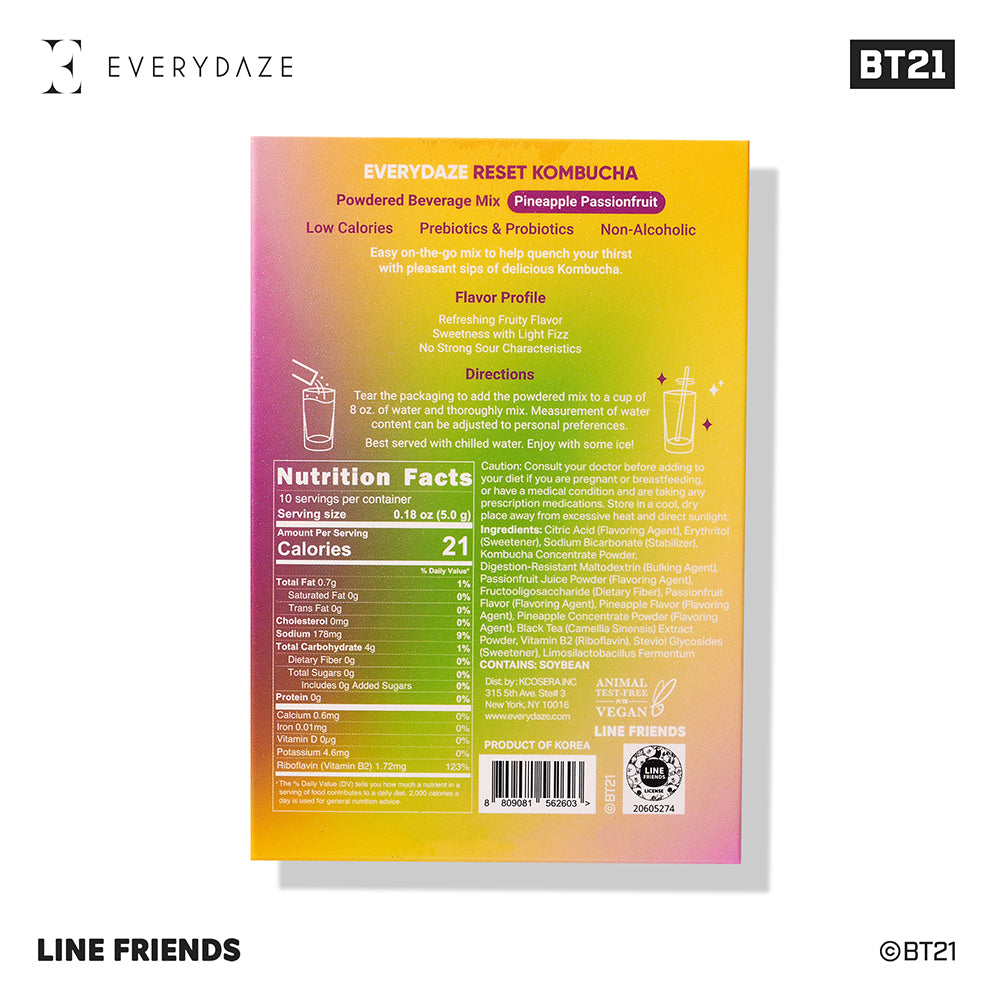 BT21 RESET KOMBUCHA- Pineapple Passionfruit from Masksheets