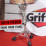 Premium Snare Drum Stand by GRIFFIN - Double Braced Heavy-Duty Weight Mount for Snares, Tom Drums & Adjustable Practice Pad - Percussion Hardware Kit from GeekStands.com