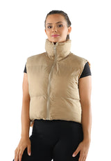 Two Way Cropped Sleeveless Puffer Jacket from London Rag International