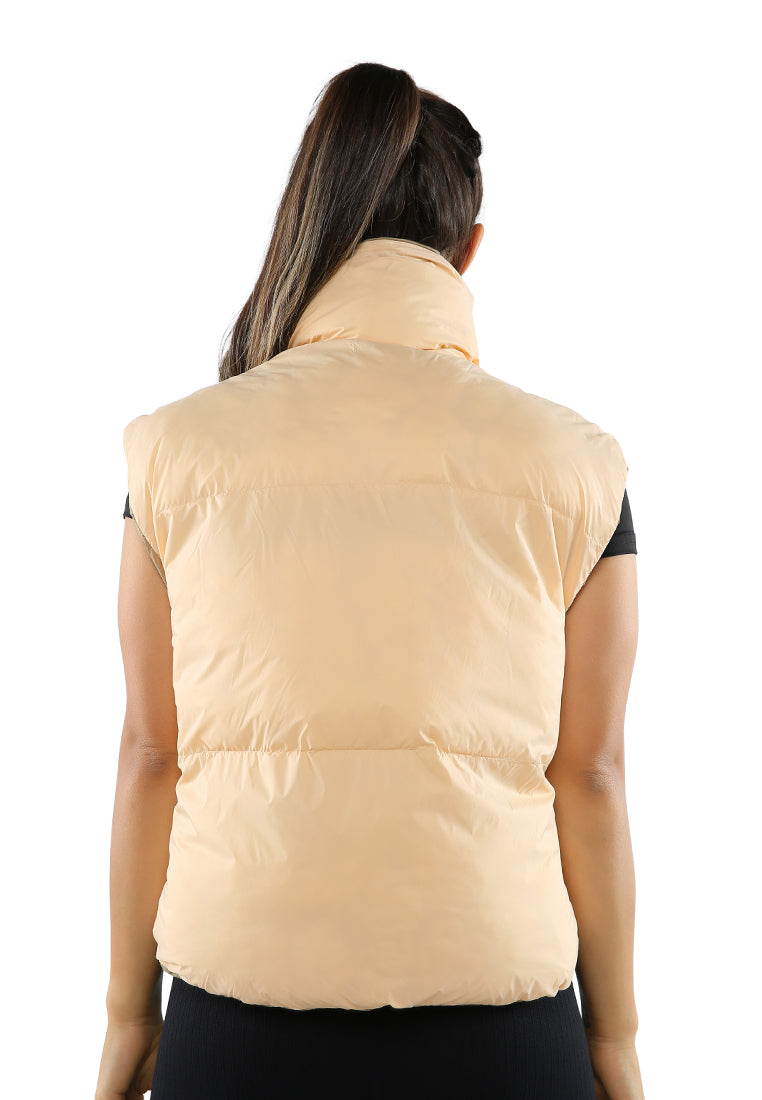 Two Way Cropped Sleeveless Puffer Jacket from London Rag International