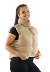 Two Way Cropped Sleeveless Puffer Jacket from London Rag International