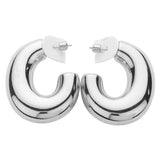 18K Gold Dipped Chunky Stainless Steel Hoop Earrings from Madeline Love