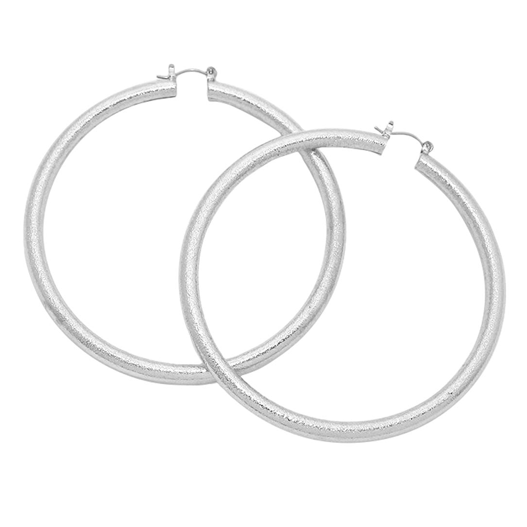 14K Gold-Filled Metal Hoop Pin Catch Earrings from Madeline Love