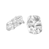 18K Gold Dipped Stainless Steel Textured Rectangle Earrings from Madeline Love
