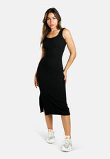 Ribbed Knit Slit Tank Dress from London Rag International