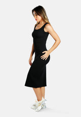 Ribbed Knit Slit Tank Dress from London Rag International