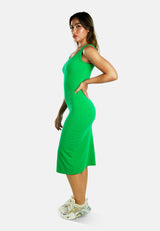 Ribbed Knit Slit Tank Dress from London Rag International