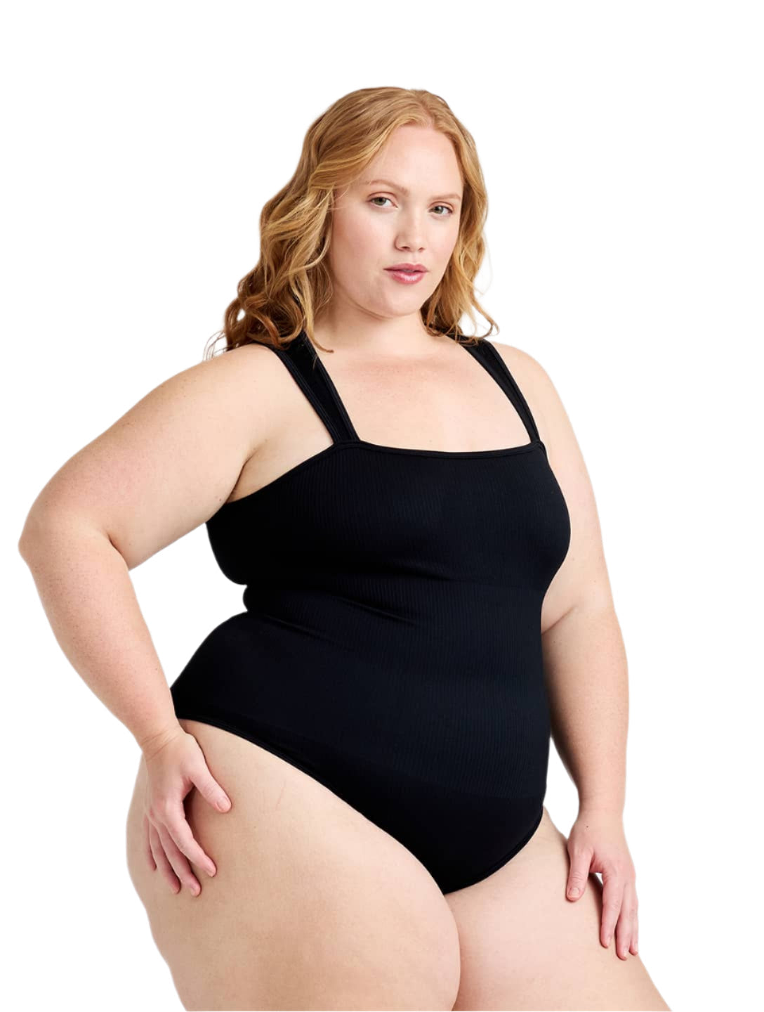 Ribbed Square Neck Shapewear Bodysuit from HeyShape