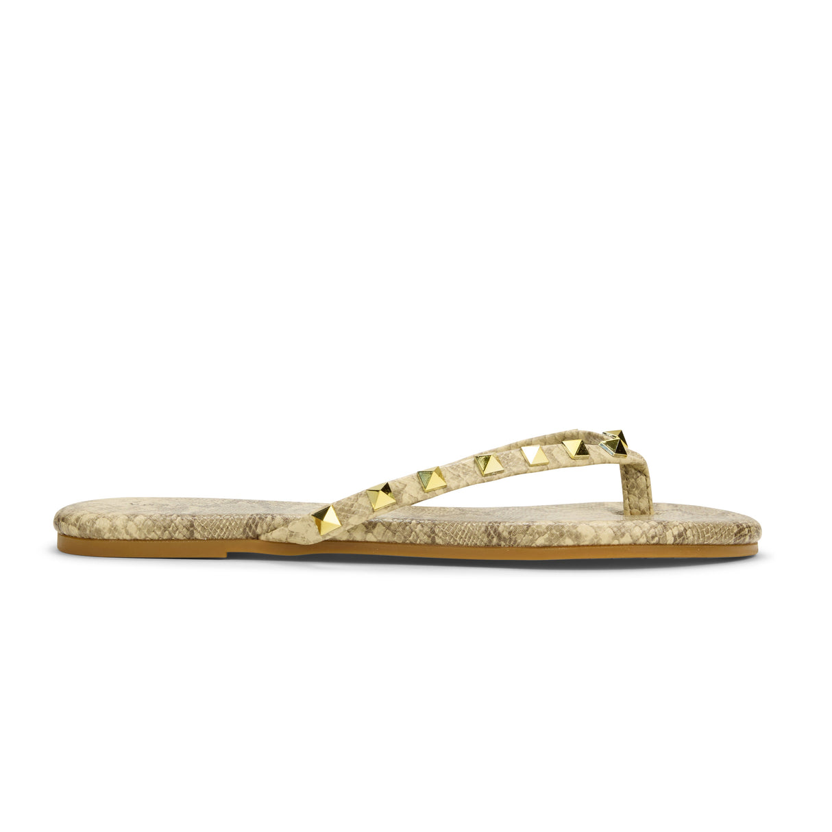 Rivington Stud Flip Flop in Snake Print from Yosi Samra