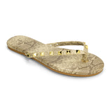 Rivington Stud Flip Flop in Snake Print from Yosi Samra