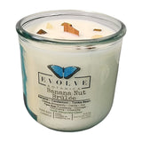 Rocks Candle - Banana Nut Brulee (Wood Wick Citrine & Tiger Eye Gemstone Soy Candle) from Evolve Botanica