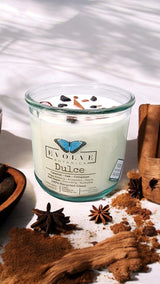 Rocks Candle - Dulce (Wood Wick Red Jasper & Onyx Gemstone Soy Candle) from Evolve Botanica