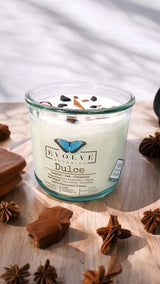 Rocks Candle - Dulce (Wood Wick Red Jasper & Onyx Gemstone Soy Candle) from Evolve Botanica